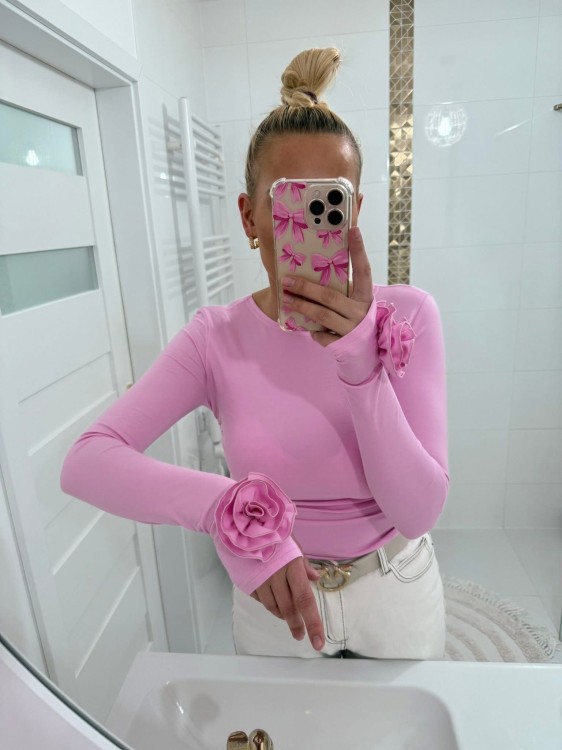 bluzka z różą Gold Lady z otworem na kciuk