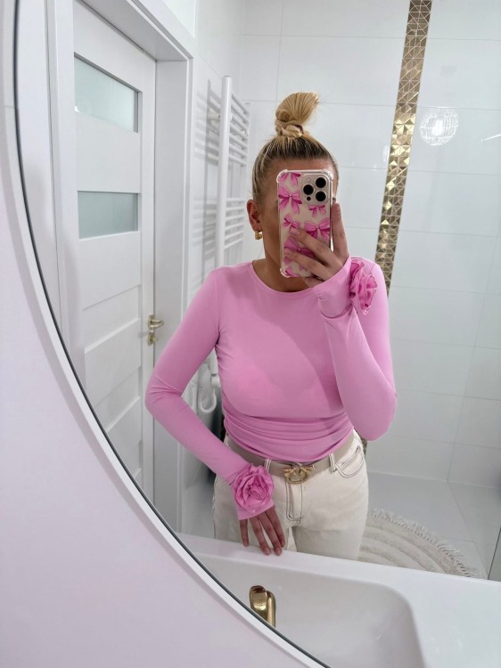 bluzka z różą Gold Lady z otworem na kciuk