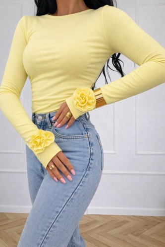 bluzka z różą stylizacja damska Gold Lady