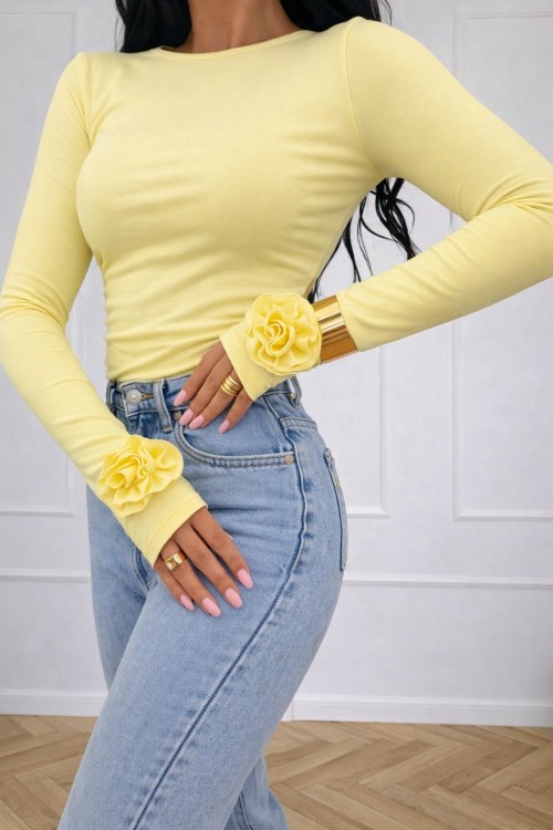 bluzka z różą stylizacja damska Gold Lady