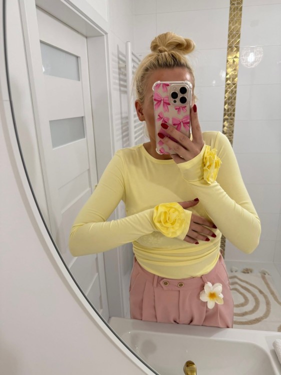 bluzka longsleeve z różą damska Gold Lady