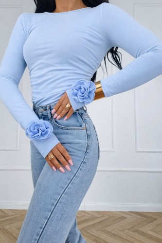 bluzka z różą Gold Lady z otworem na kciuk