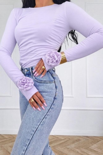 bluzka z różą stylizacja damska Gold Lady