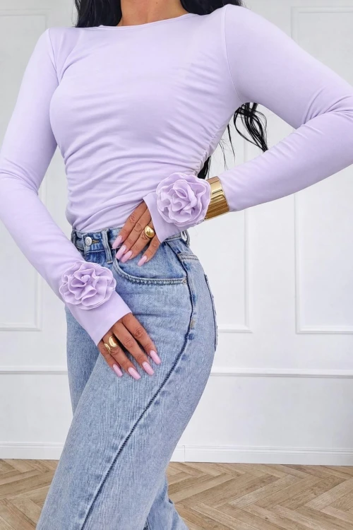 bluzka z różą stylizacja damska Gold Lady