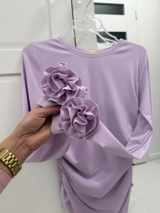 bluzka z różą stylizacja damska Gold Lady