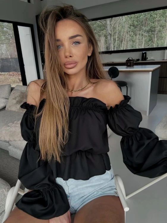 Bluzka damska hiszpanka marbella Agatha studio czarna