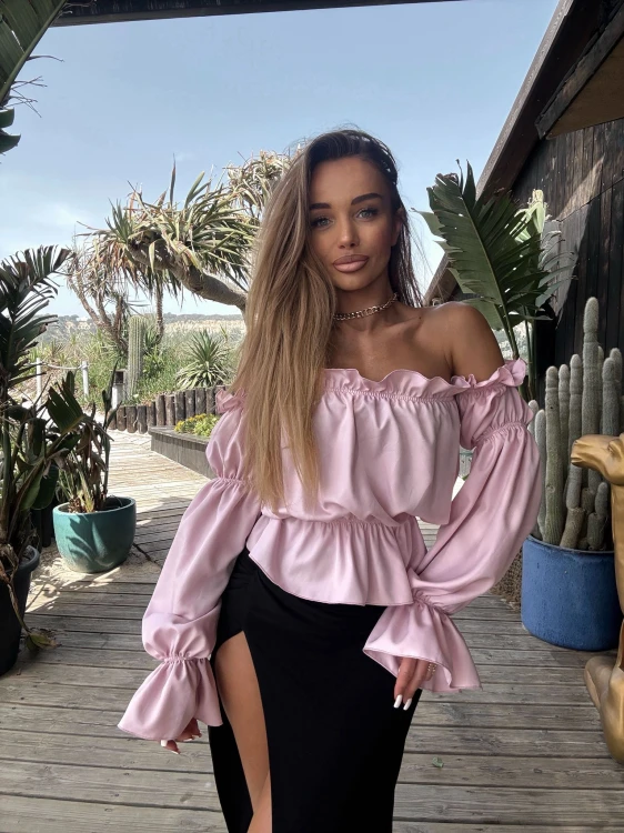 Bluzka damska hiszpanka marbella Agatha pudrowy róż